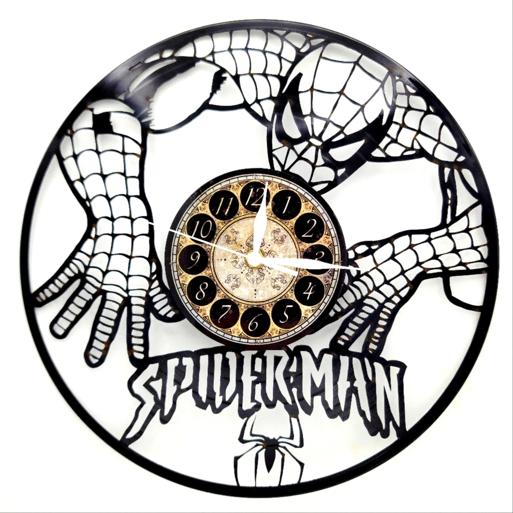 SPIDERMAN vinyl record clock super hero fan gift